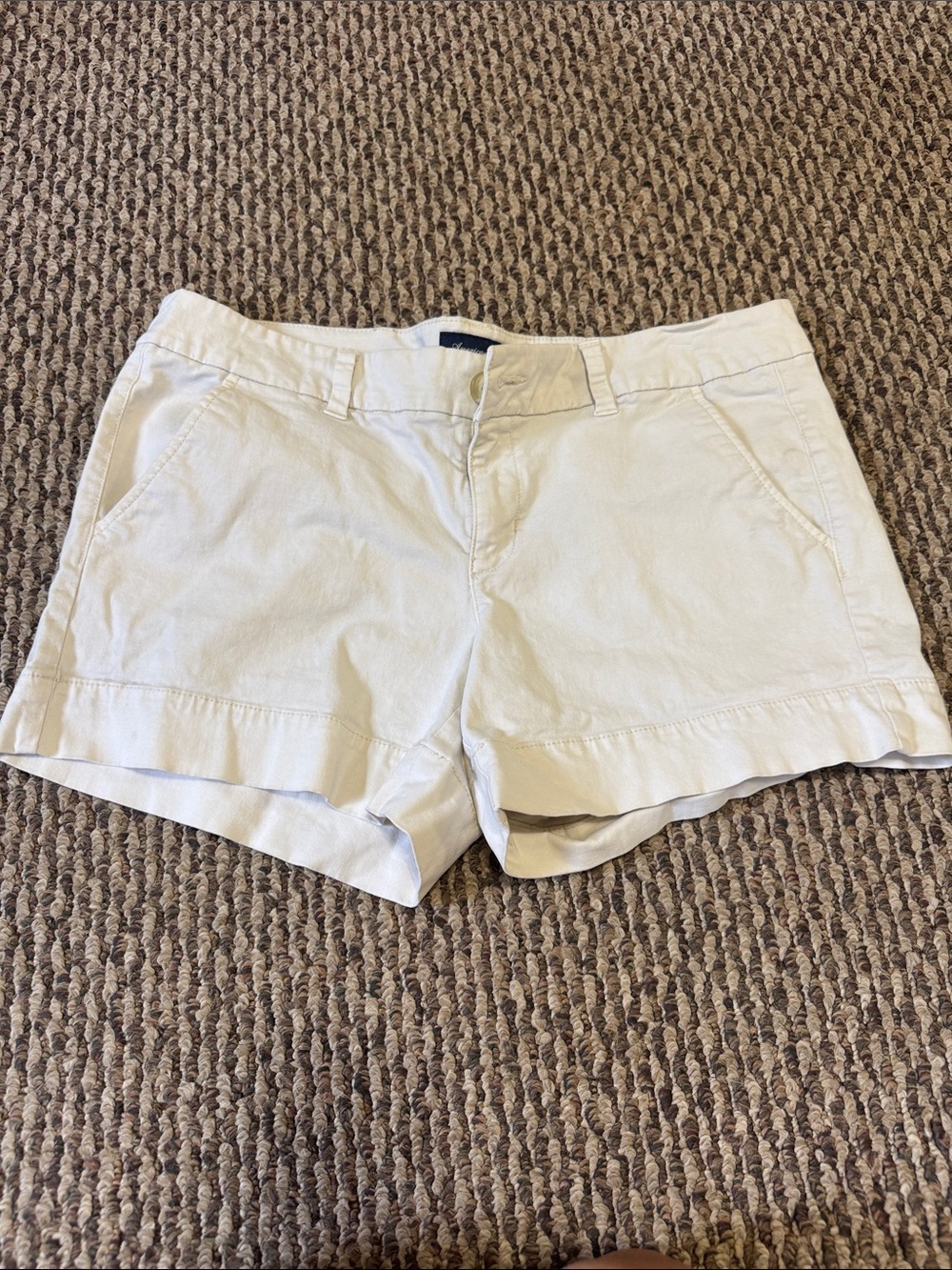 American Eagle Outfitters Cream Cotton Bermuda Shorts